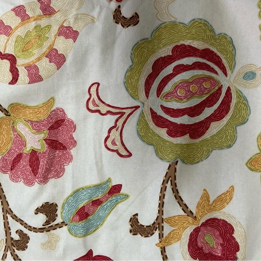 BRAEMORE Selim Punch Screen Printed Floral Window Medium Weight Valance#1230256B